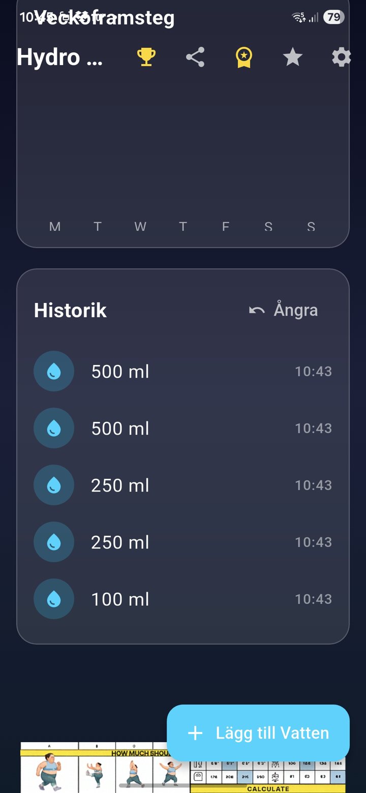 Hydro Track app screen 3