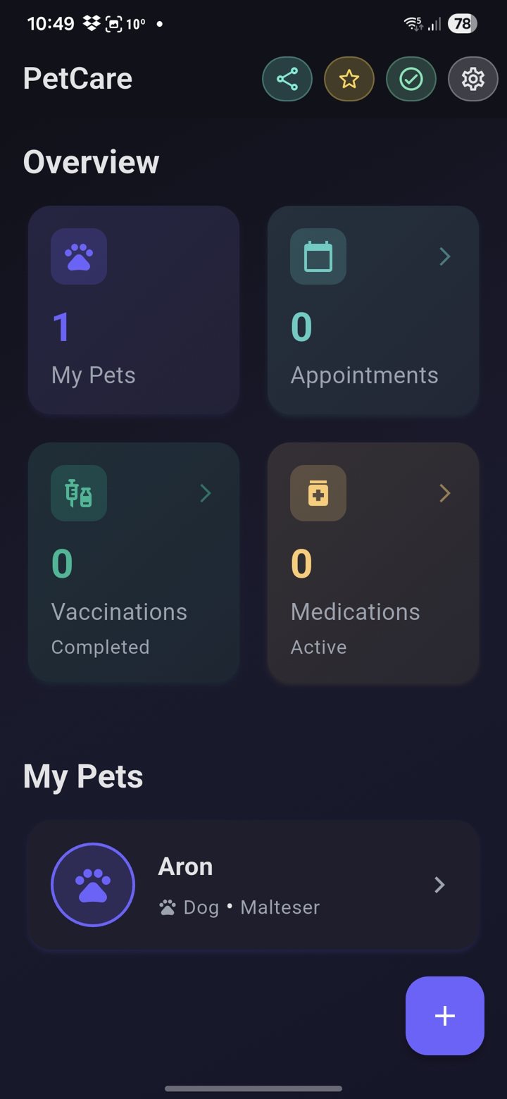 PetCare app screenshot