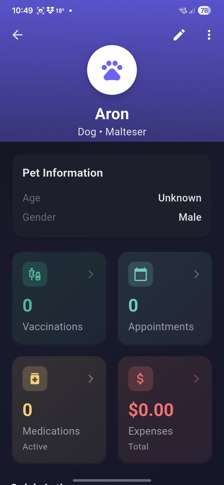 PetCare app screen 2